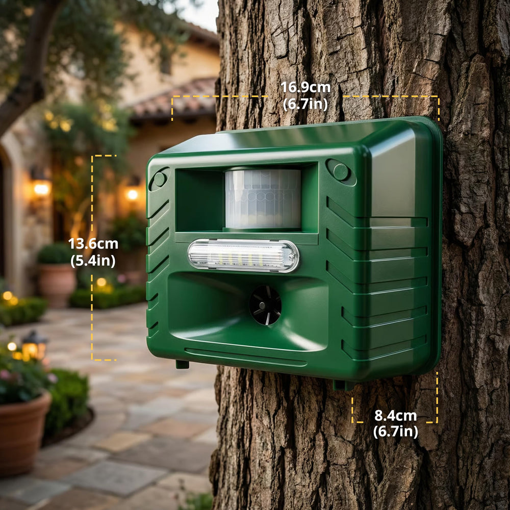 ASPECTEK Yard Sentinel in a garden setting protecting plants without harming wildlife