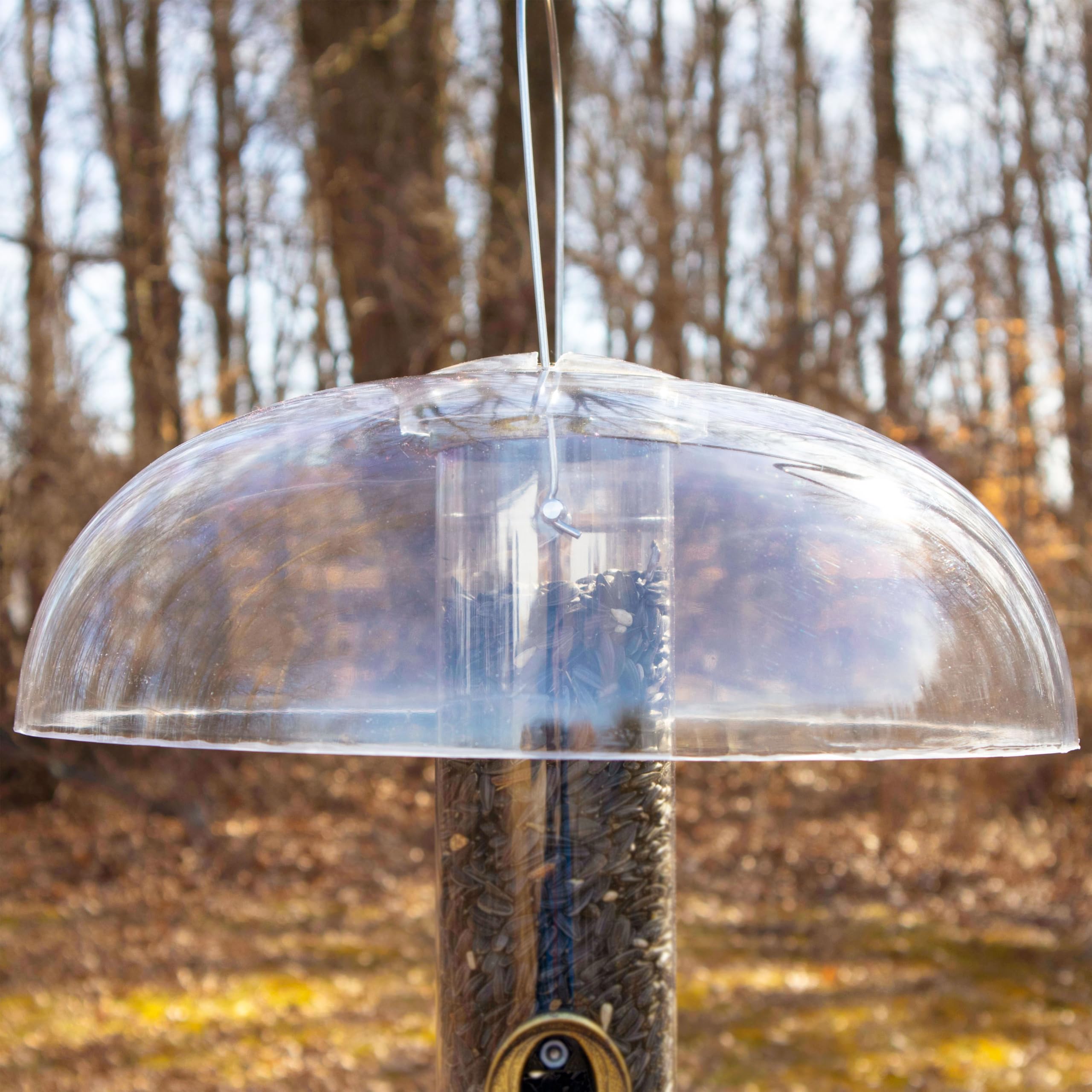 Aspects dome mounted on tube feeder demonstrating easy attachment and seed protection