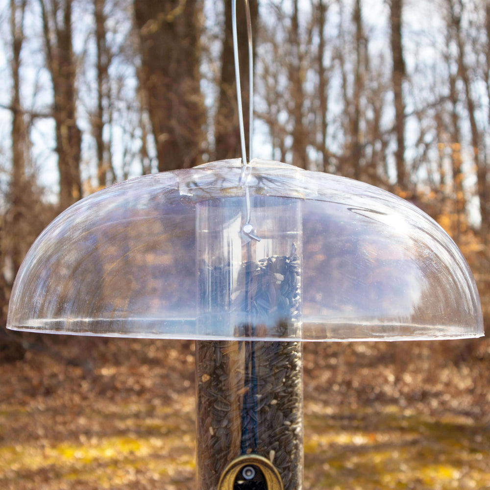 Aspects dome mounted on tube feeder demonstrating easy attachment and seed protection