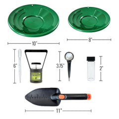 ASR Outdoor 10-inch dual riffle pan top view enhances gold visibility and sorting