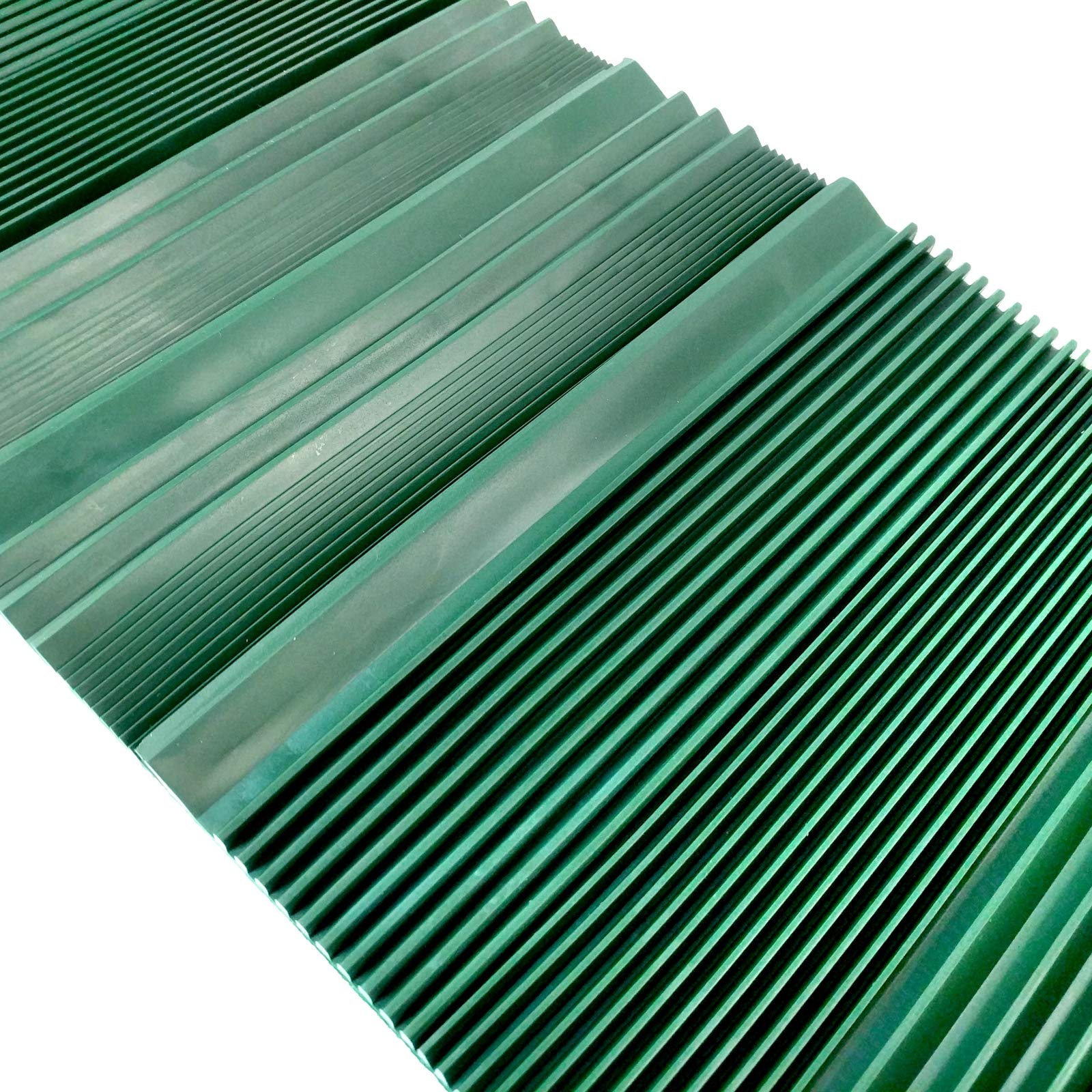 ASR Outdoor front view of rubber riffled sluice mat showing size and layout, durable and flexible