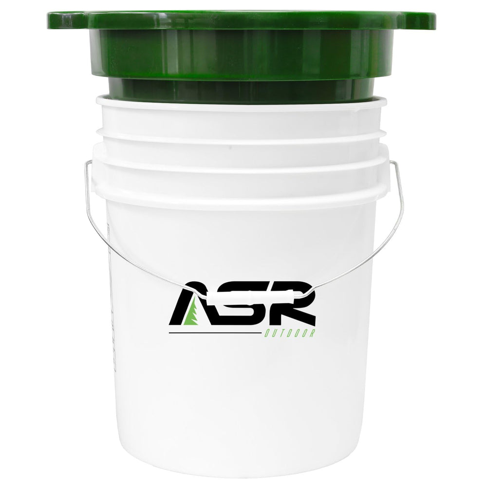 ASR Outdoor classifier sitting on a 5-gallon bucket for quick field setup