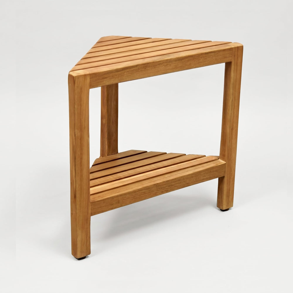Asta Aris front view corner stool showing compact spa seating benefit