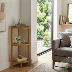 Asta Furniture top shelf holding toiletries for easy shower access and organization