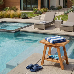Asta Furniture side profile of stool demonstrating compact modern silhouette
