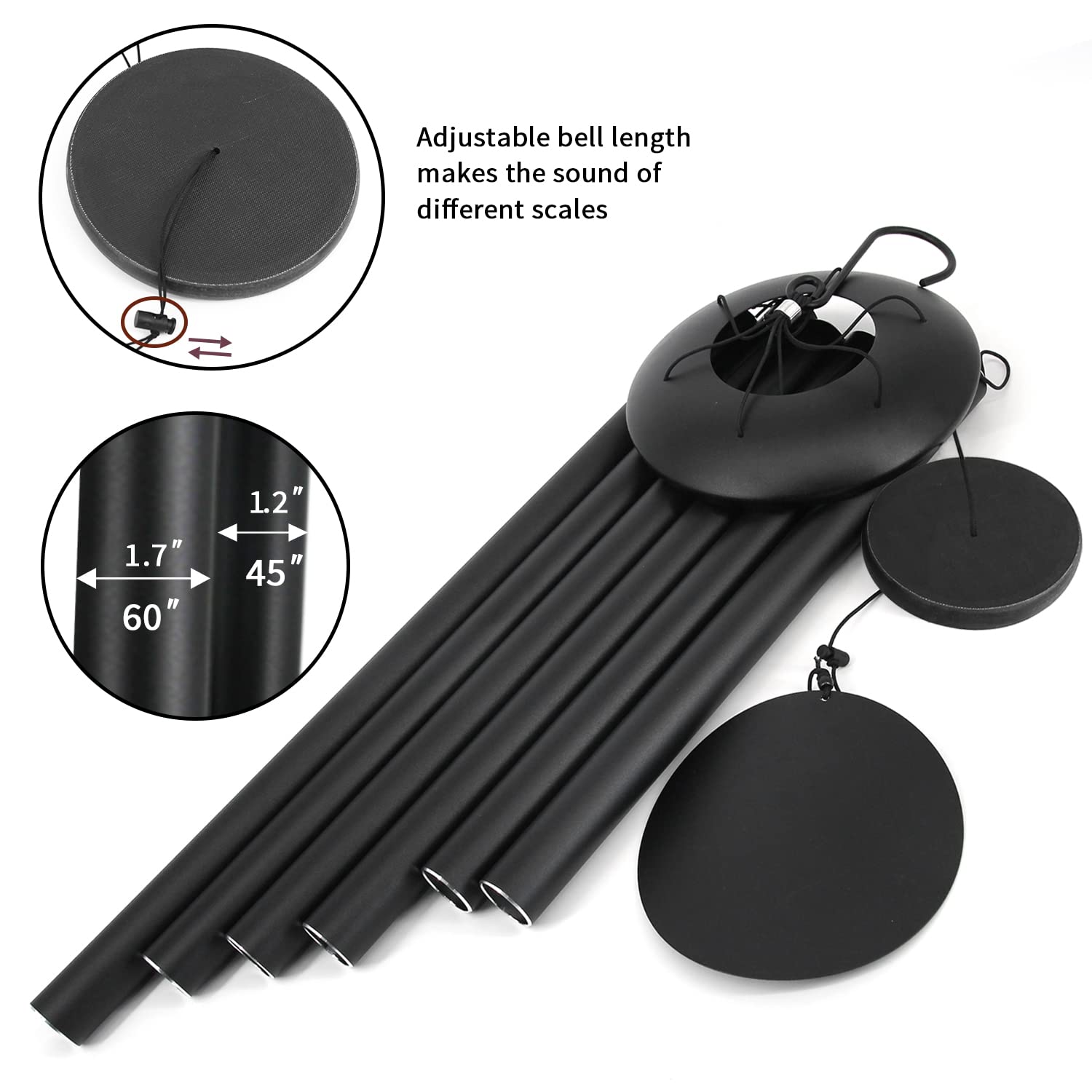 ASTARIN wind chimes hanging in garden showing outdoor placement and soothing ambiance benefit