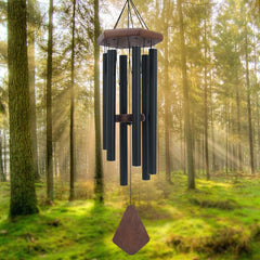 ASTARIN front view of black 30-inch wind chime showing full design and appeal