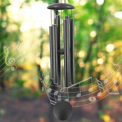 ASTARIN front view of 45-inch wind chimes showing full-length design and finish benefits