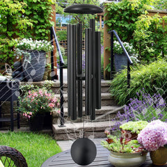 ASTARIN front view of complete 45in wind chimes showing elegant presence and deep tone