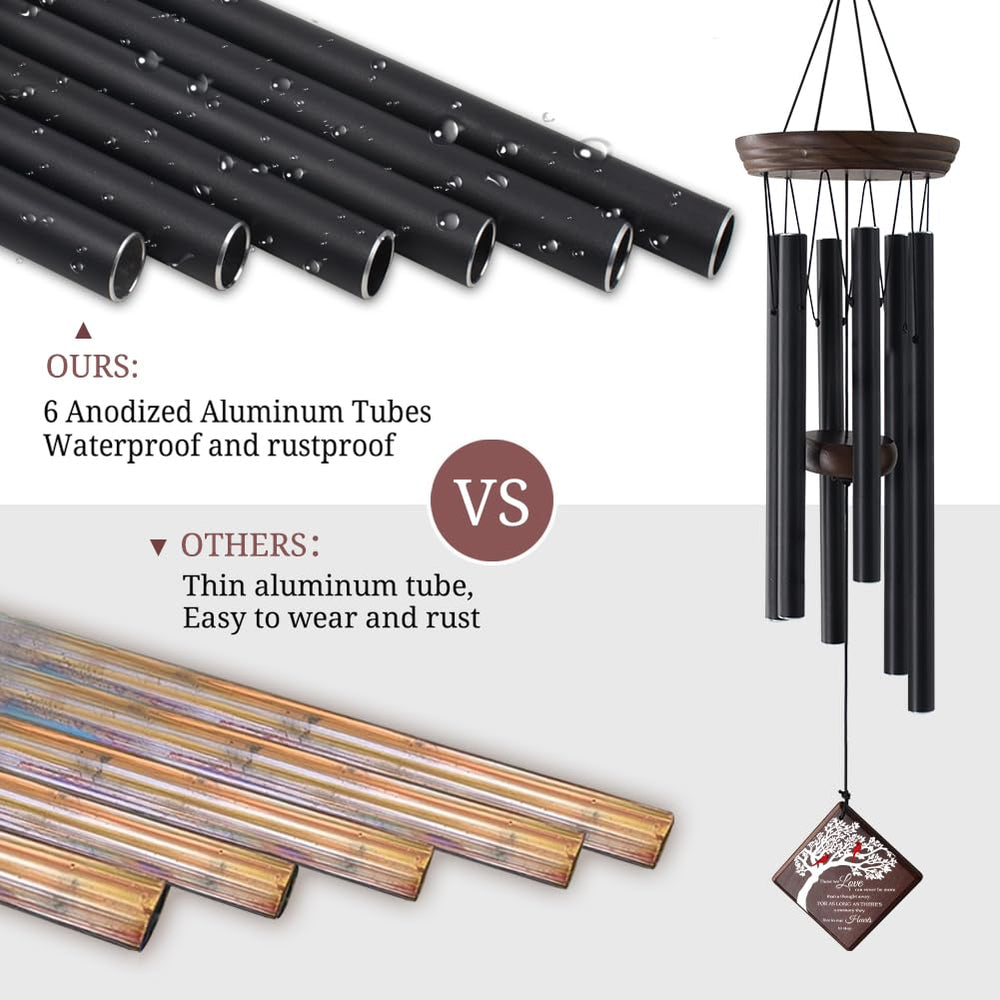 ASTARIN wind chime hanging in a garden, creates peaceful outdoor ambiance