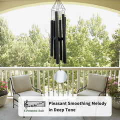 ASTARIN wind chimes hanging on a porch showing outdoor placement and calming atmosphere benefit