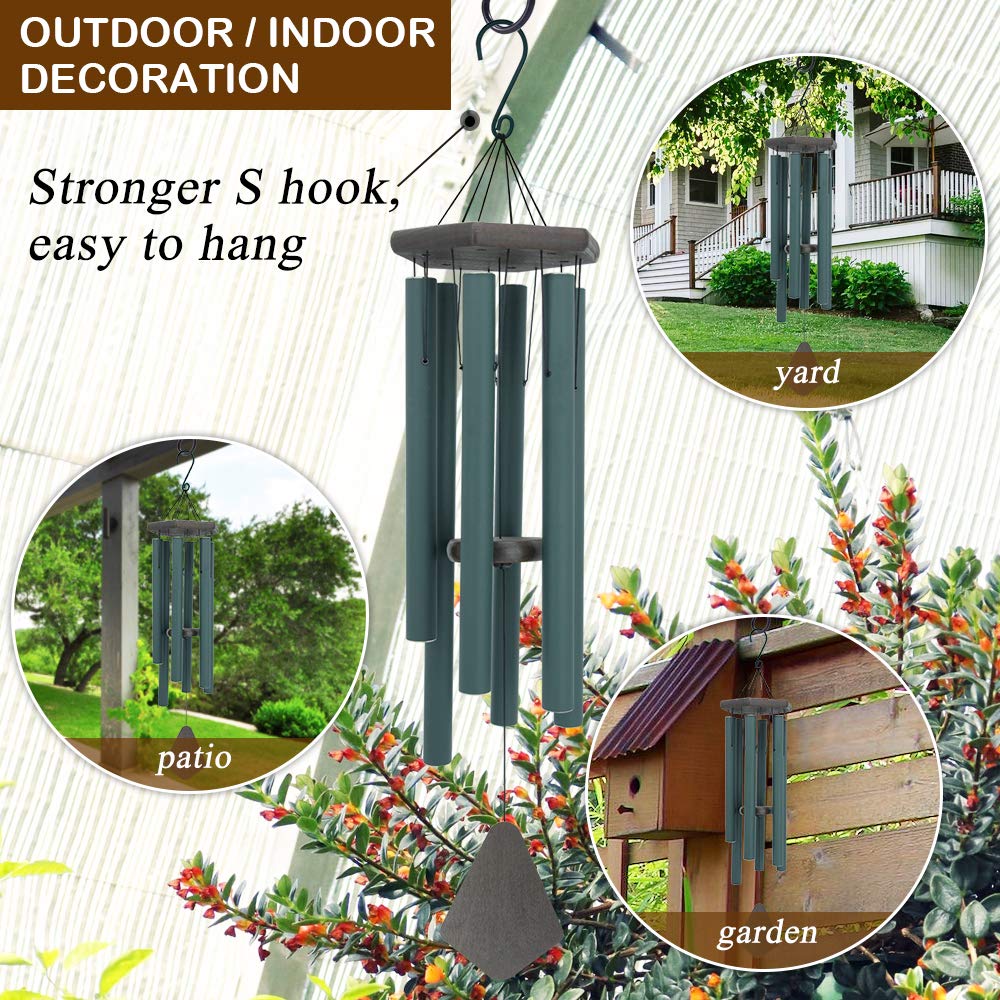 ASTARIN wind chimes hanging on a porch creating a calming garden atmosphere for reflection