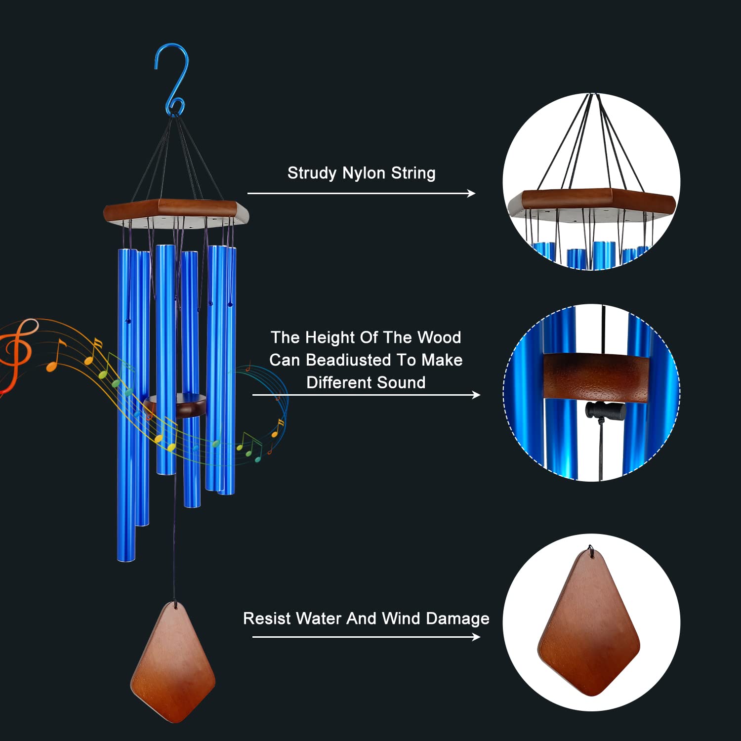 ASTARIN chime hanging in garden offering peaceful atmosphere and outdoor durability