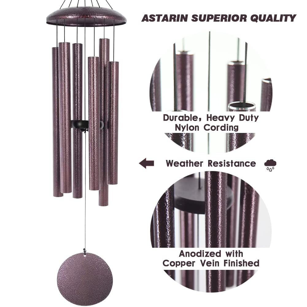 ASTARIN chime hanging in garden showing calming sound in outdoor setting