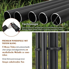 ASTARIN wind chime hanging in garden showing tranquil atmosphere benefit