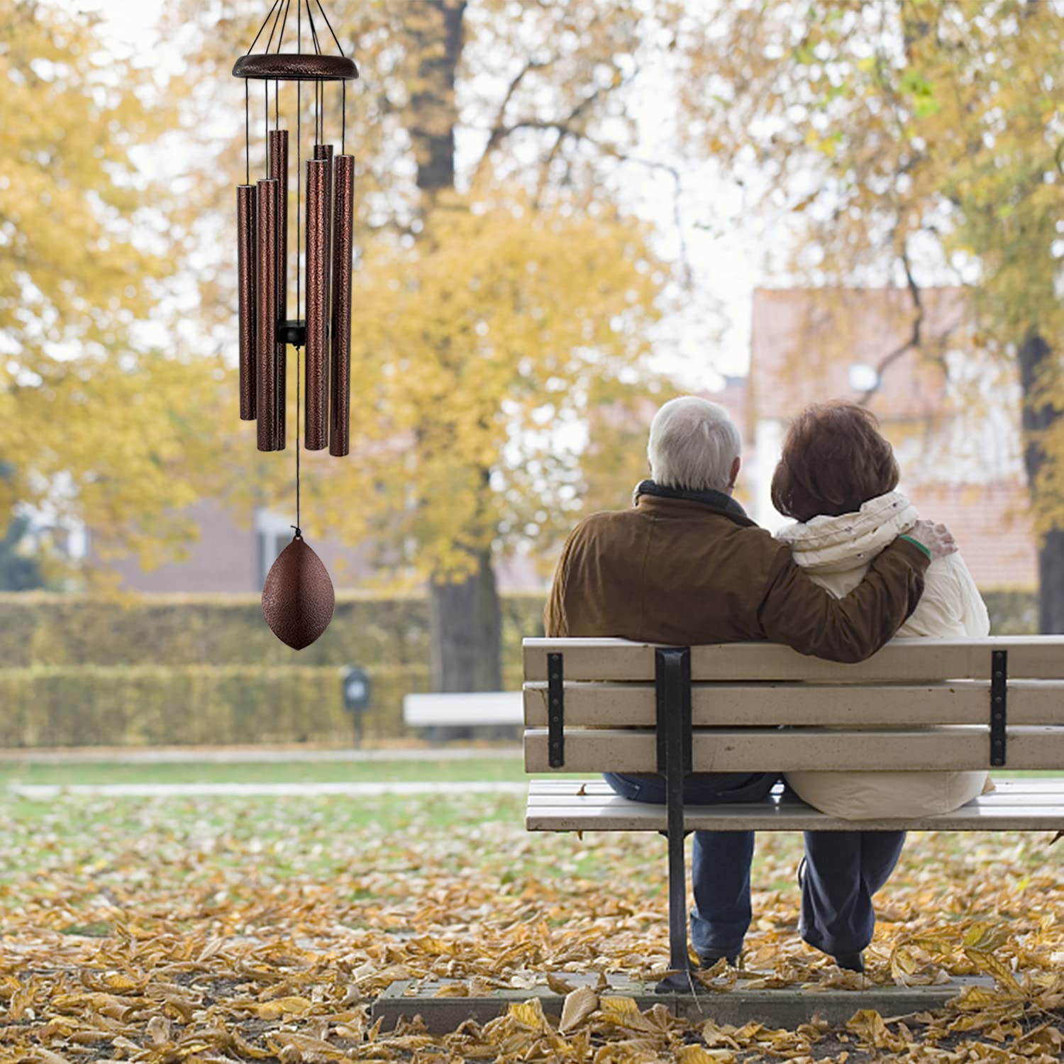 ASTARIN chimes with a memorial card illustrating sympathetic gift and comforting sound benefit