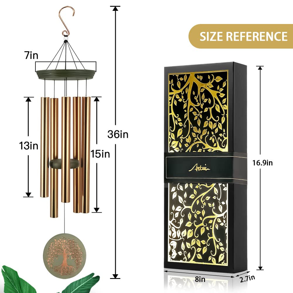 ASTARIN wind chime on a porch showing lifestyle placement and soothing atmosphere benefit