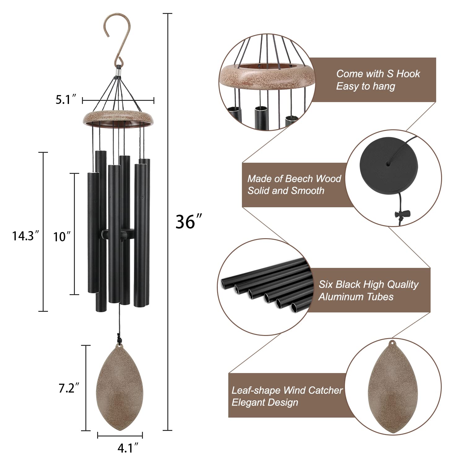 ASTARIN chime beside outdoor chair showing size and scale for patio placement