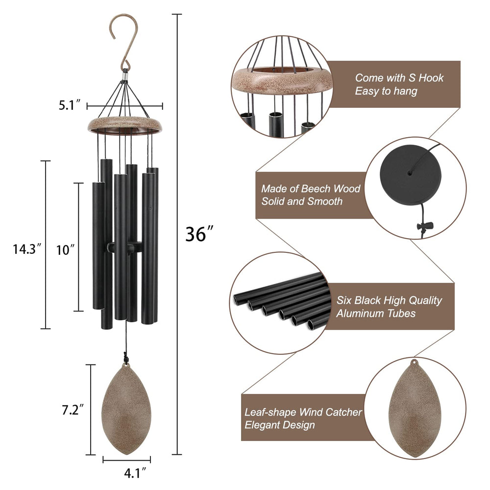 ASTARIN chime beside outdoor chair showing size and scale for patio placement