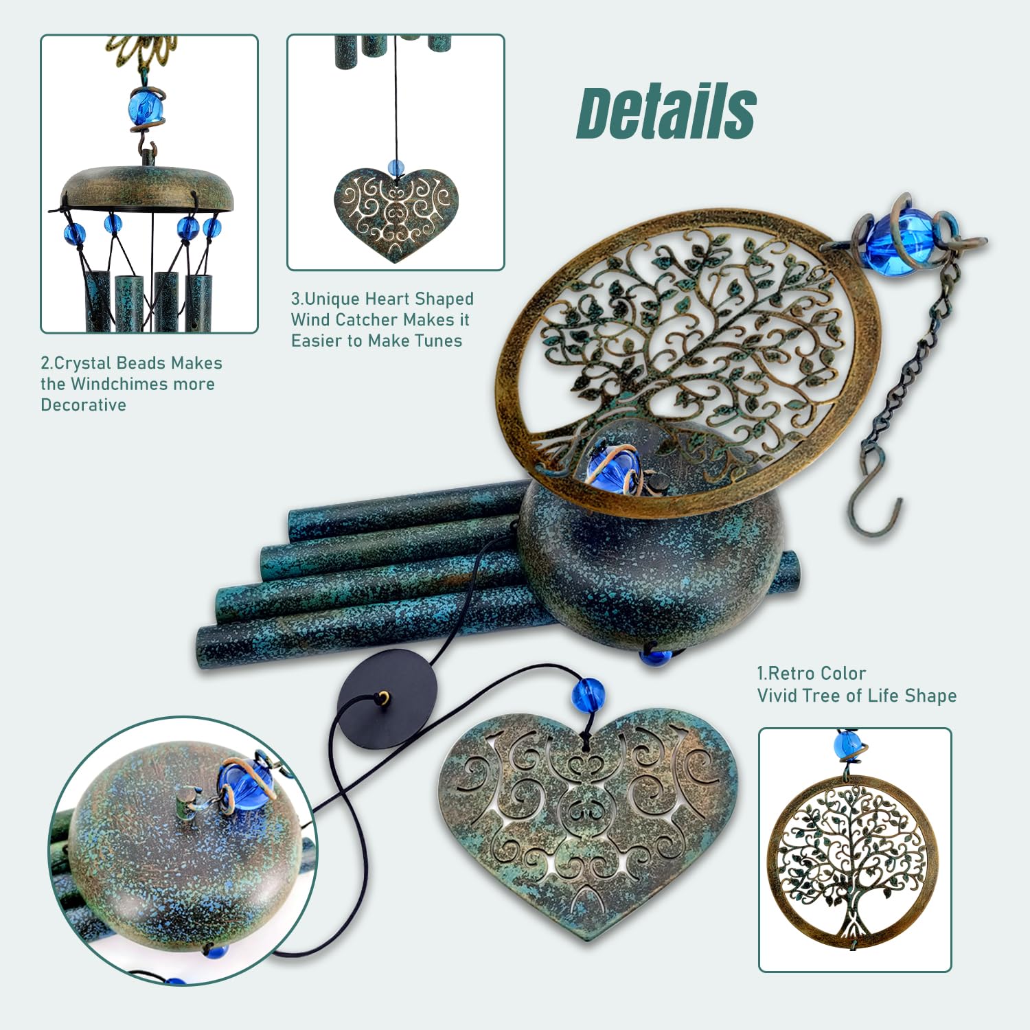 ASTARIN wind chime installed in garden adding visual charm and gentle sound