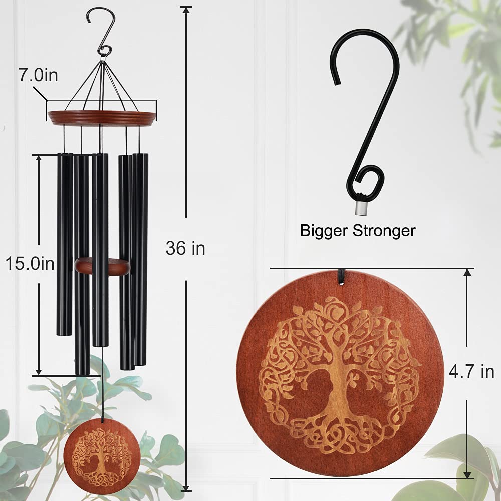 ASTARIN chime beside a ruler showing 36-inch scale for accurate sizing