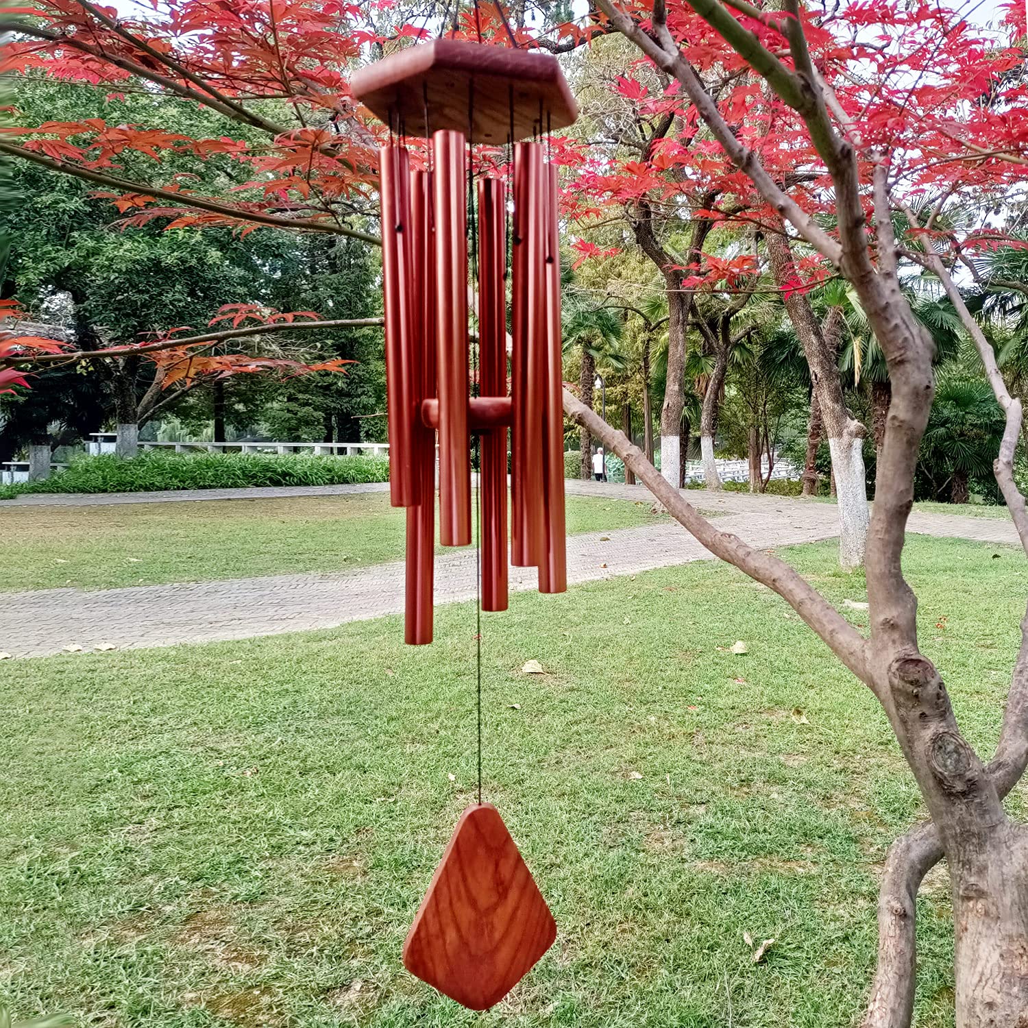 ASTARIN wind chime on patio creating peaceful outdoor ambiance and style