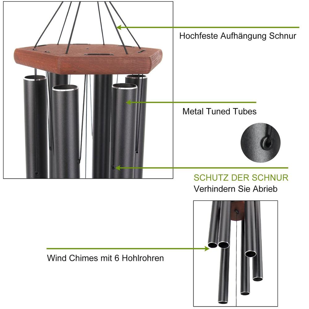 ASTARIN windcatcher and clapper close-up demonstrating sensitive motion for gentle melodies