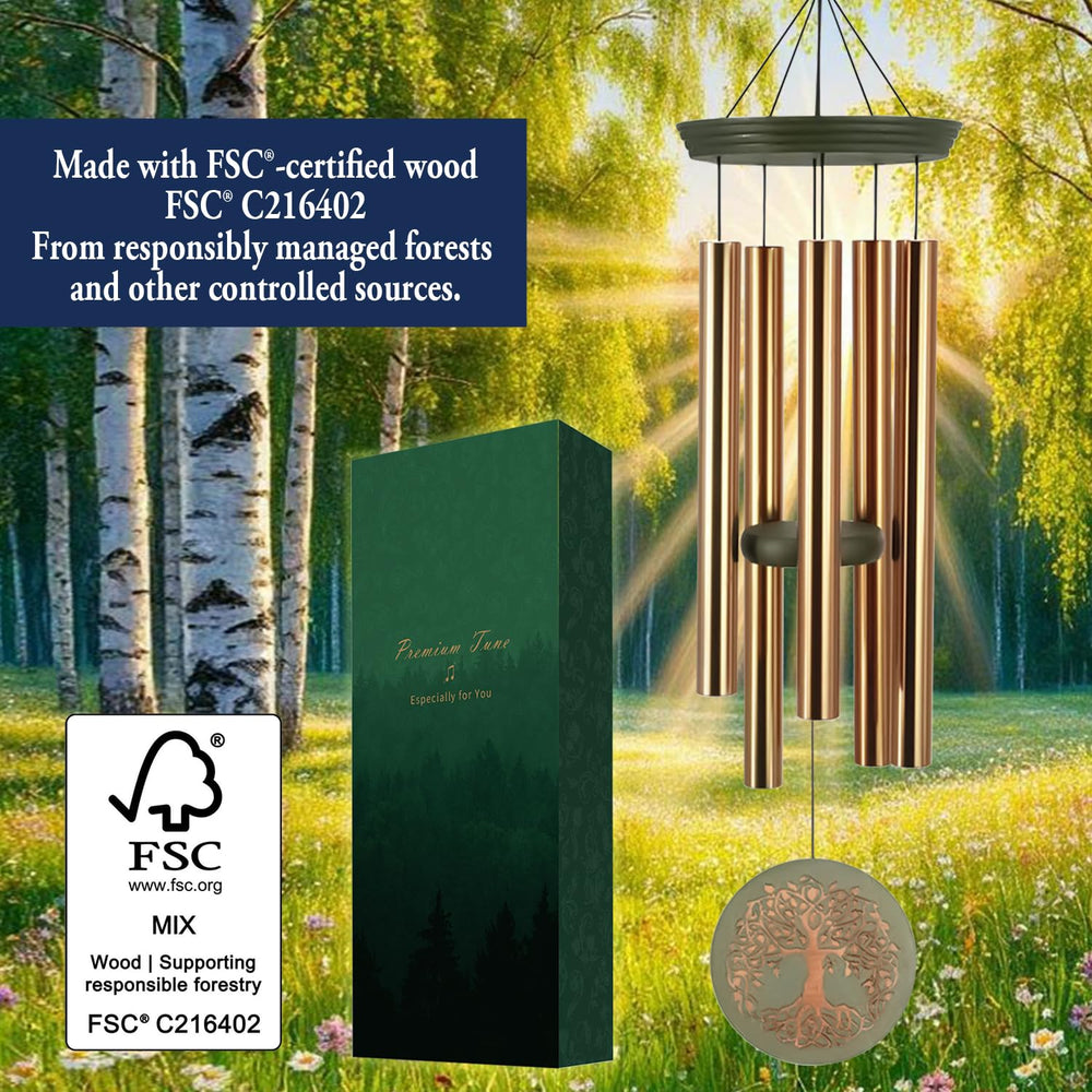 ASTARIN wooden top and suspension piece showing FSC wood and secure hang benefit: responsibly made