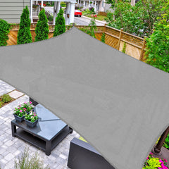 AsterOutdoor front view of rectangle shade sail showing full coverage benefit
