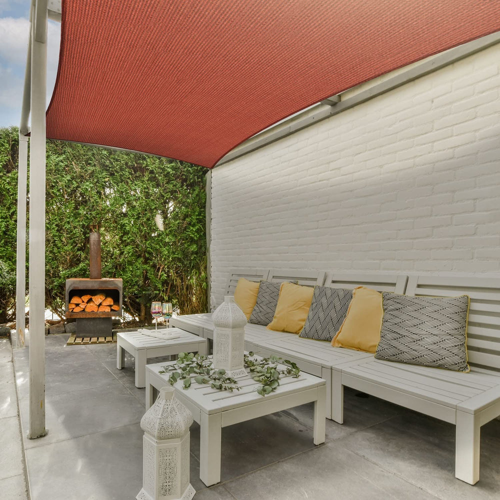 AsterOutdoor shade over outdoor dining, comfortable entertaining