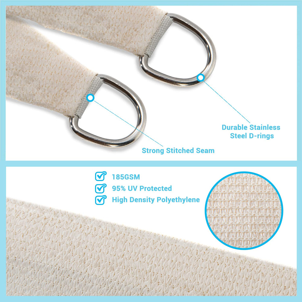 AsterOutdoor corner detail with stainless-steel D-ring demonstrating secure attachment