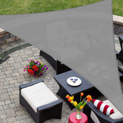 AsterOutdoor triangle shade front view showing clean lines and coverage