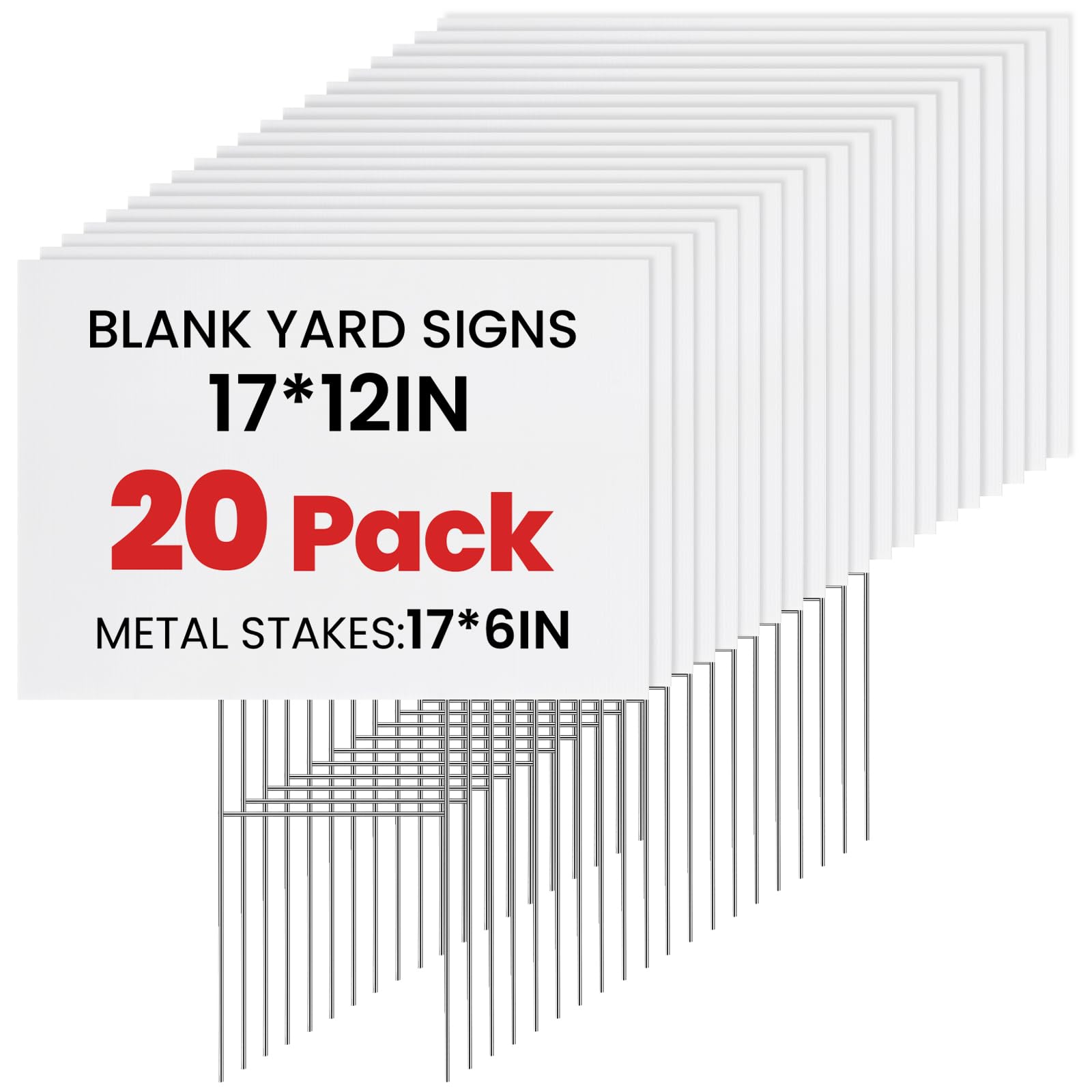 AstrivixDD front view of 20-pack signs showing tidy stack and clear edges, durable kit benefit