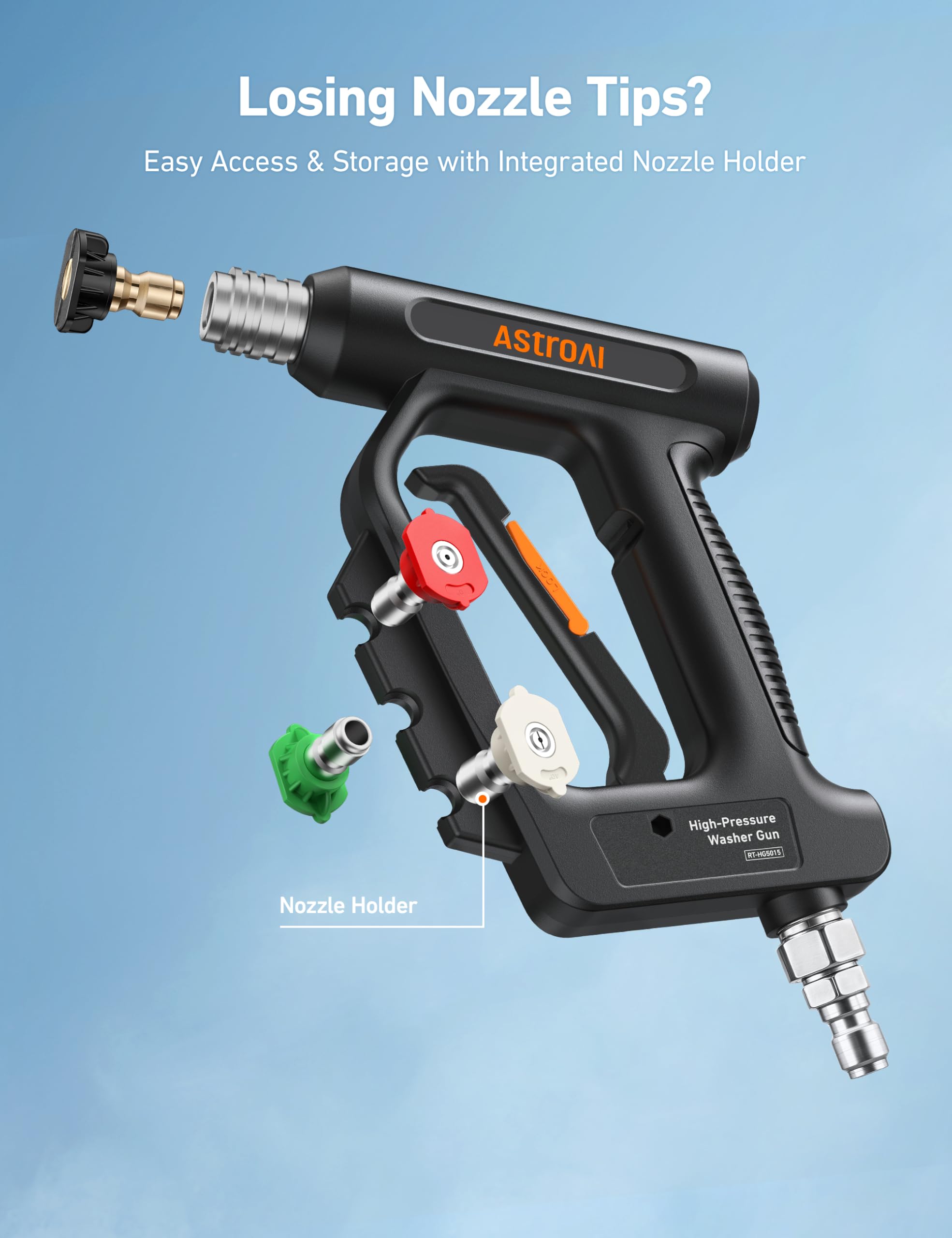 AstroAI integrated nozzle holder keeping multiple tips organized on tool
