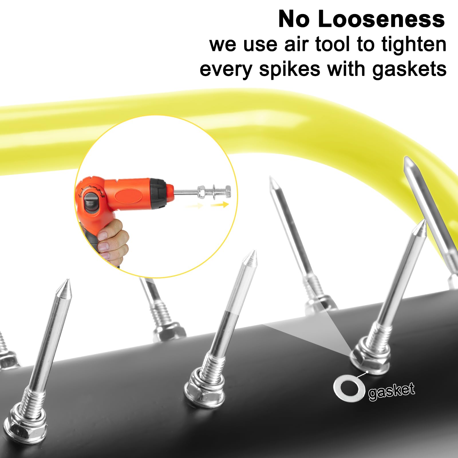 Asunrise U-shape fork detail demonstrating sturdy steel support