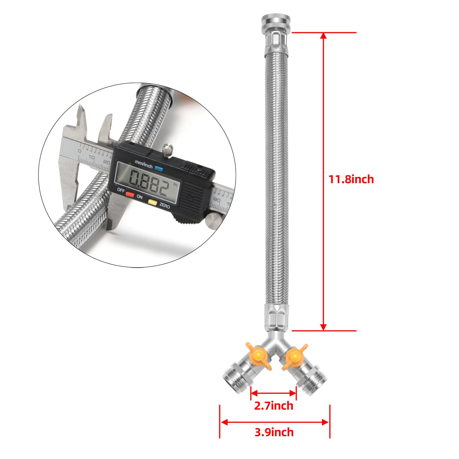 atadbtae size comparison with ruler showing the 1ft extension length