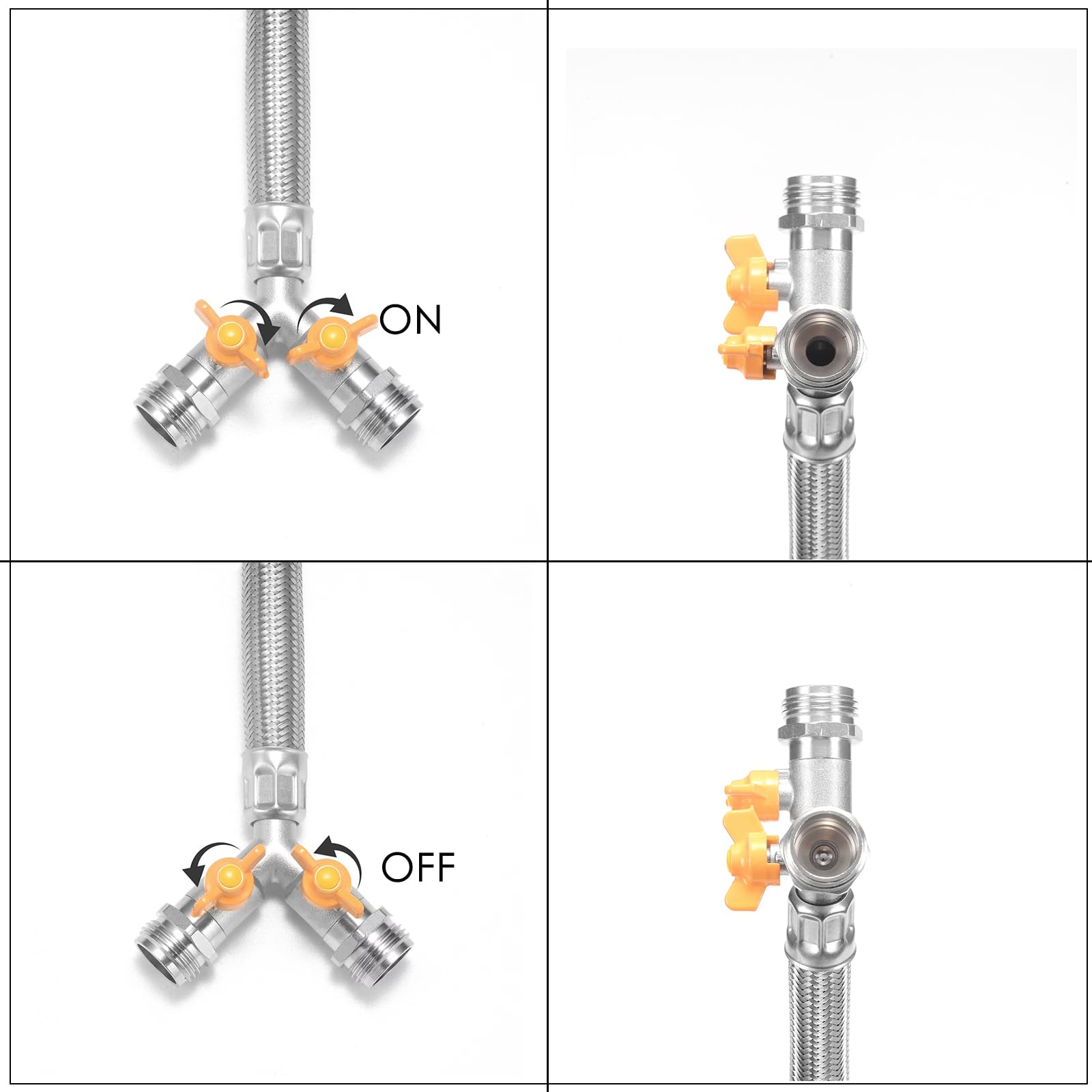 atadbtae splitter installed on faucet offering easy two-line control