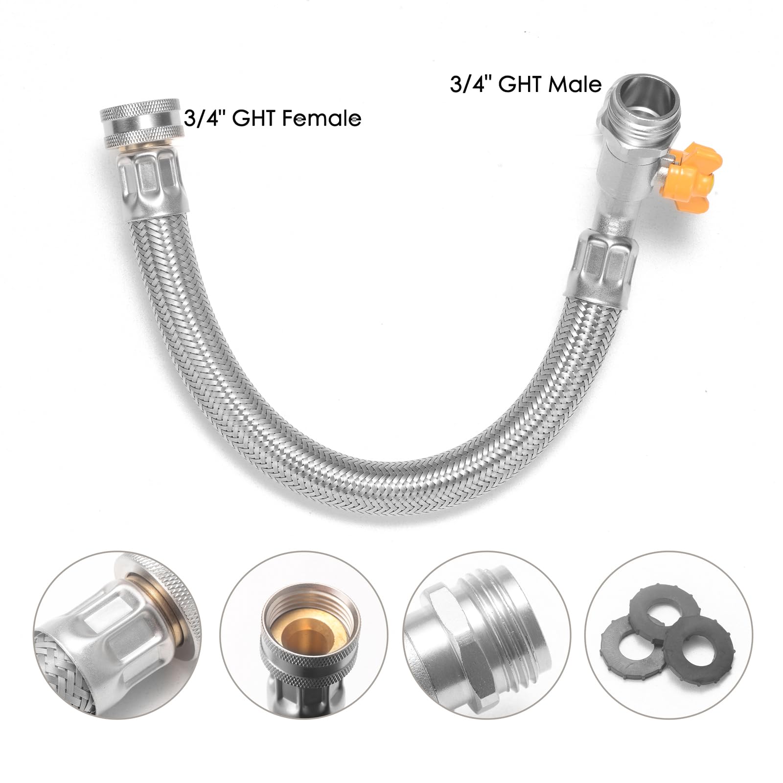 atadbtae stainless braided extension closeup showing kink resistance