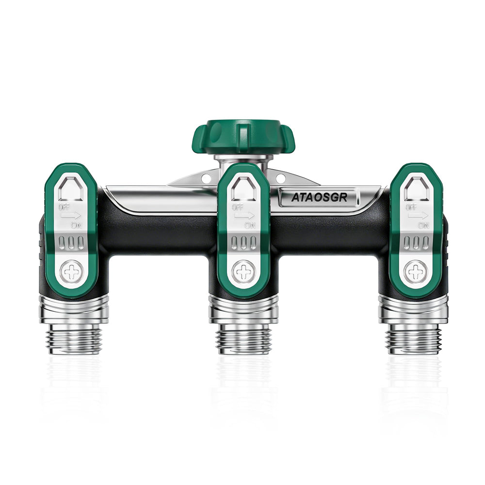 ATAOSGR front view showing three outlets and durable metal body for versatility