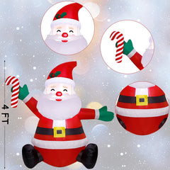 ATDAWN internal LED glow lighting up Santa, increases nighttime visibility and charm