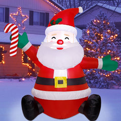 ATDAWN Santa front view showing full figure and candy cane, creates festive curb appeal