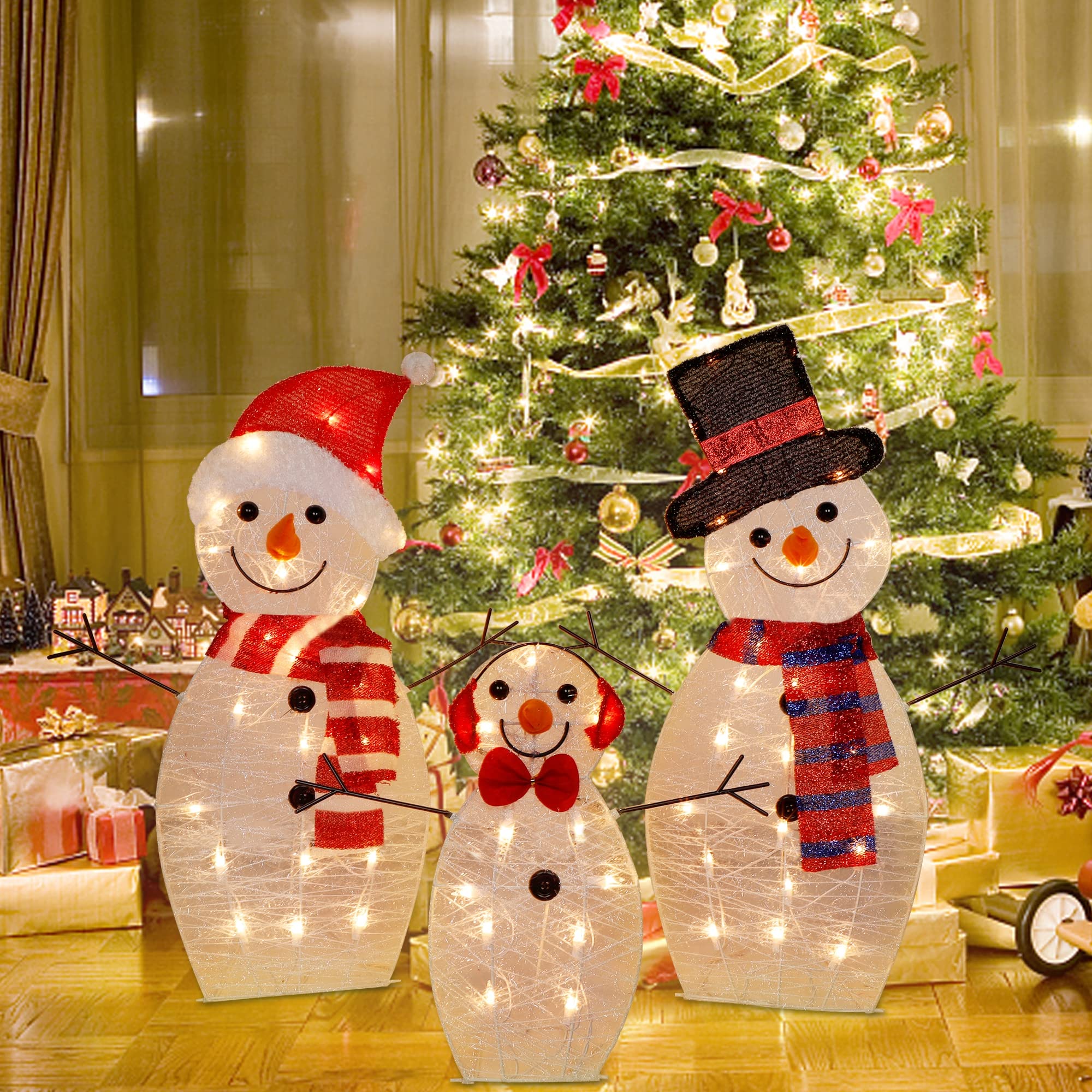 ATDAWN boxed snowman family in gift-ready packaging for easy holiday giving
