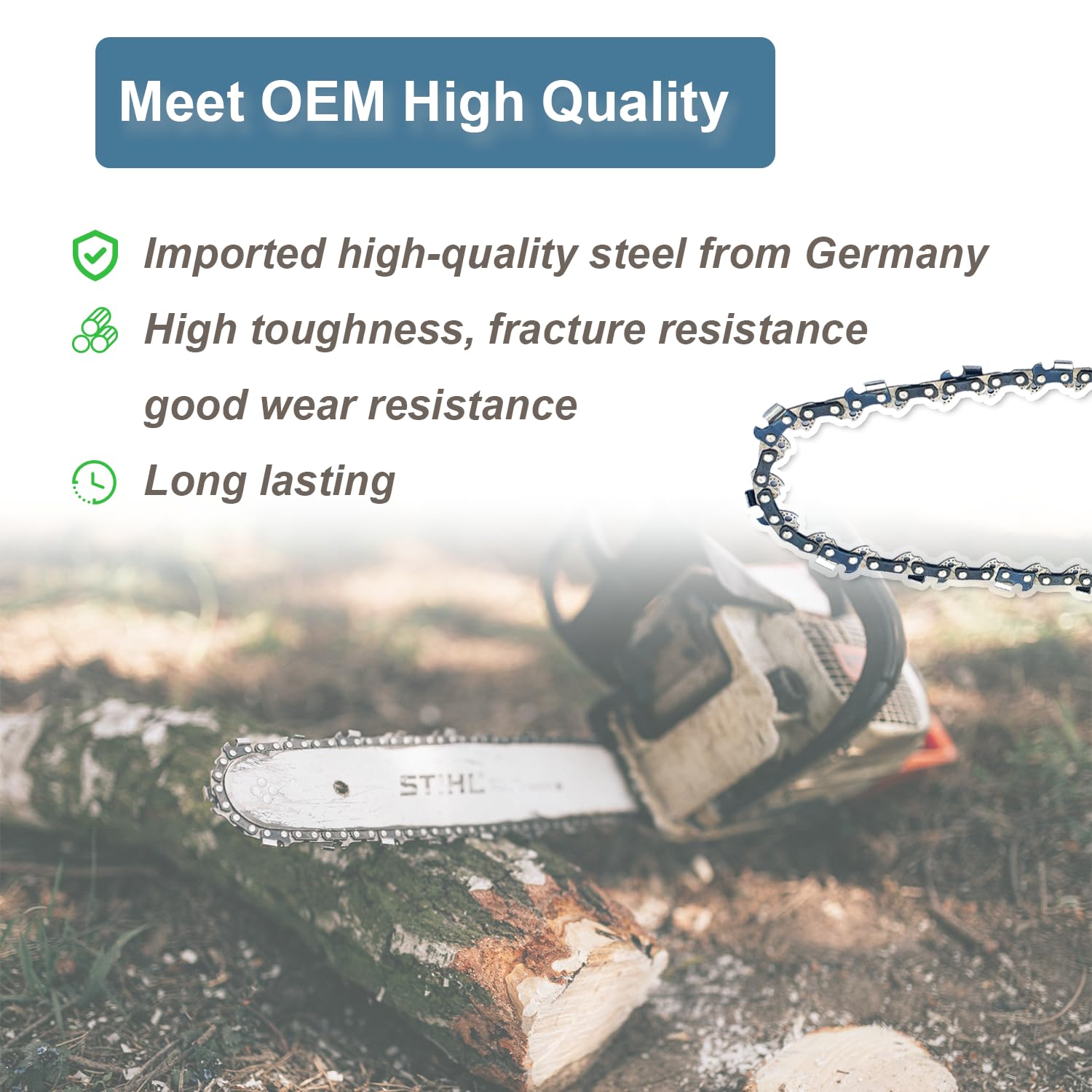 ATEEfaee chain installed on EGO saw in use demonstrating proper fit and smoother operation