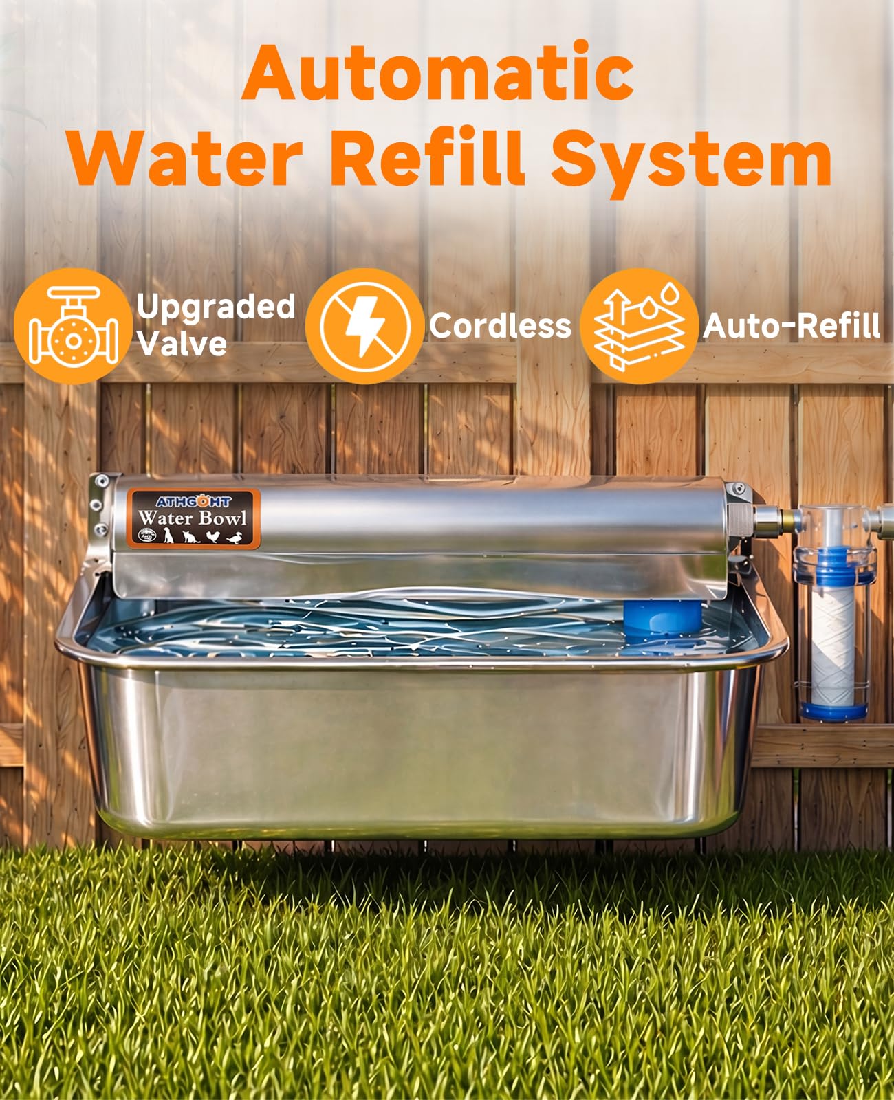 ATHCOHT float valve close-up showing reliable auto-refill control