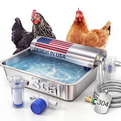 ATHCOHT front view stainless waterer showing durable design and easy access