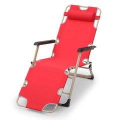 Athena Collection front view of red lounge chair showing ergonomic recline and stability