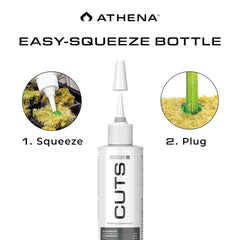 Athena gel texture on stem illustrating adhesive formula benefit