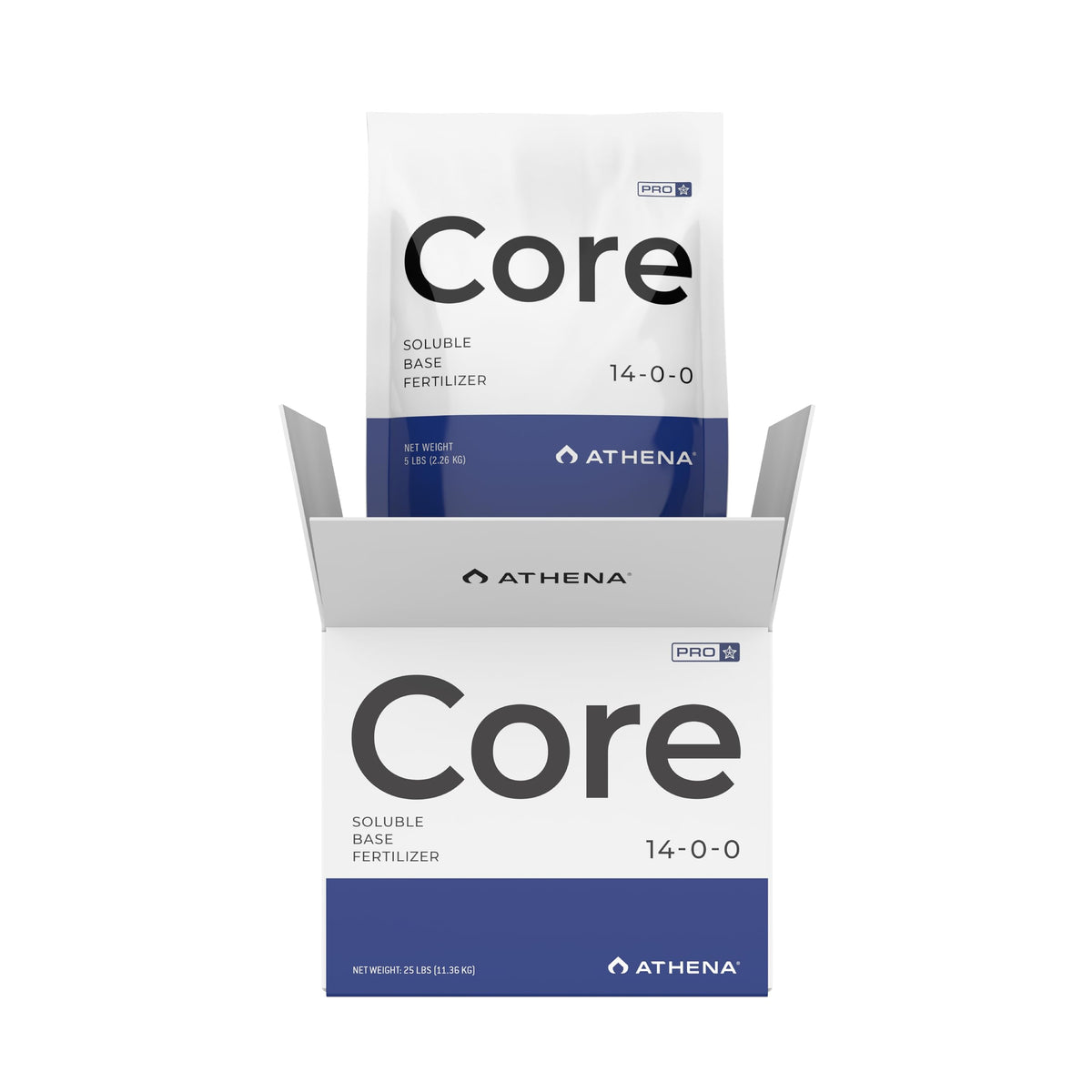 Athena Pro Core front packaging showing 10 lb bag and product name, clear benefit of easy identification