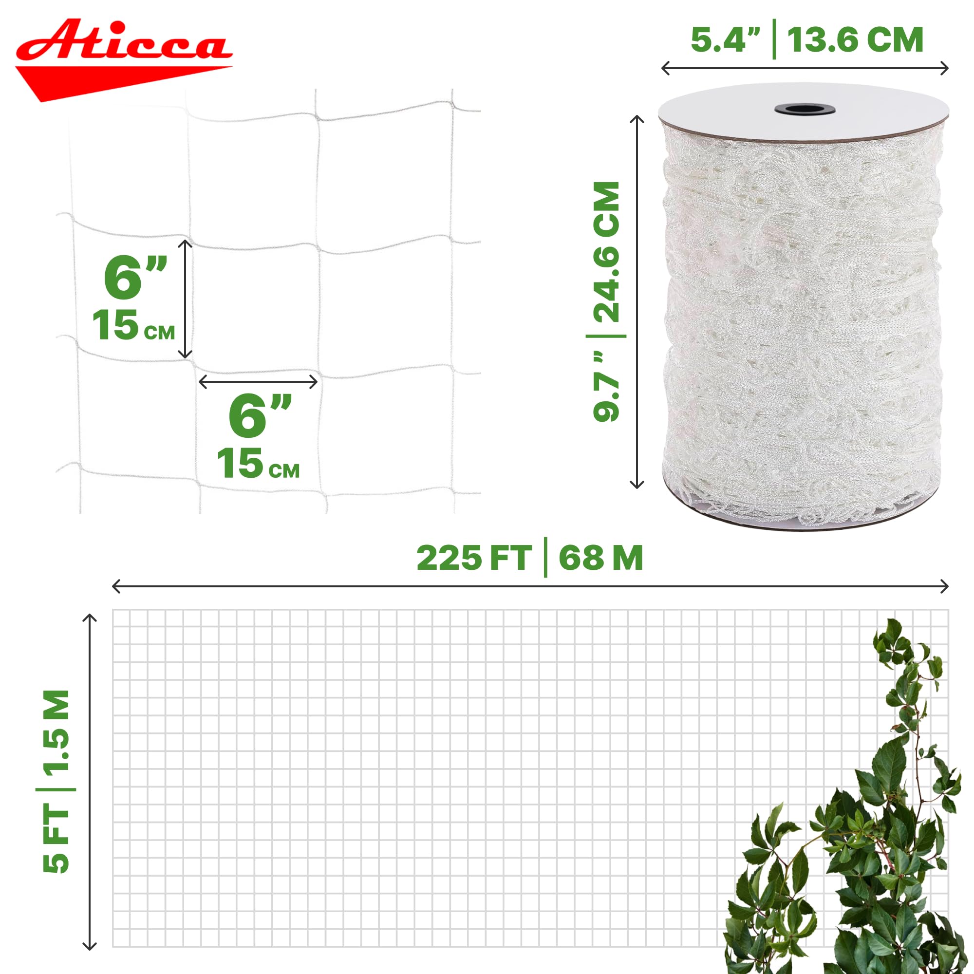 Aticca close-up of 6-inch mesh texture showing durable polyester fibers for long life
