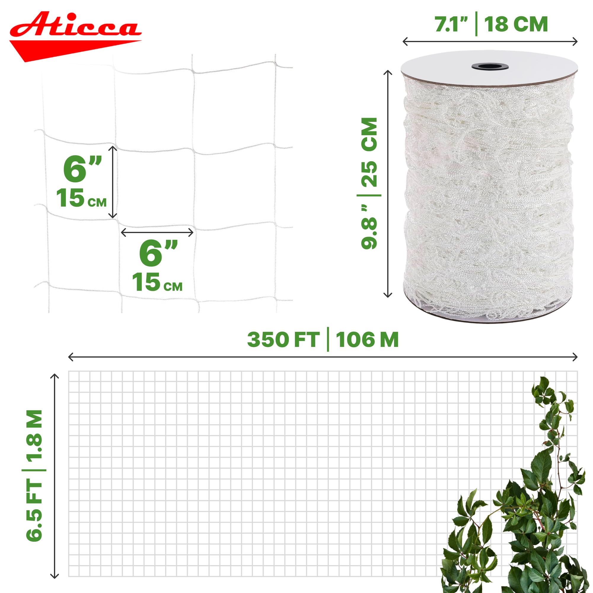 ATICCA close-up of 6-inch polyester mesh texture for durable support benefit